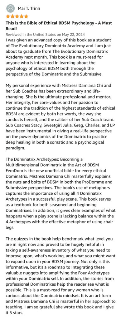 A page from the book, " the dominatrix archetypes ".