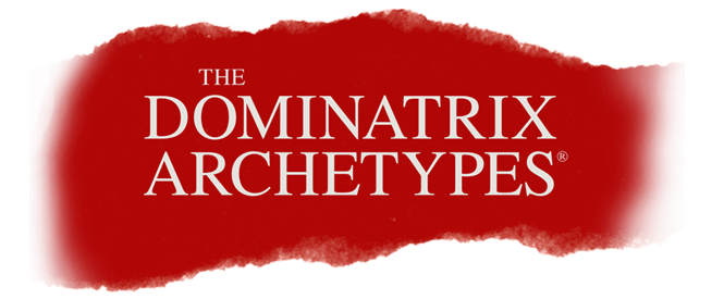 A red banner with the words " dominatrix archetype ".